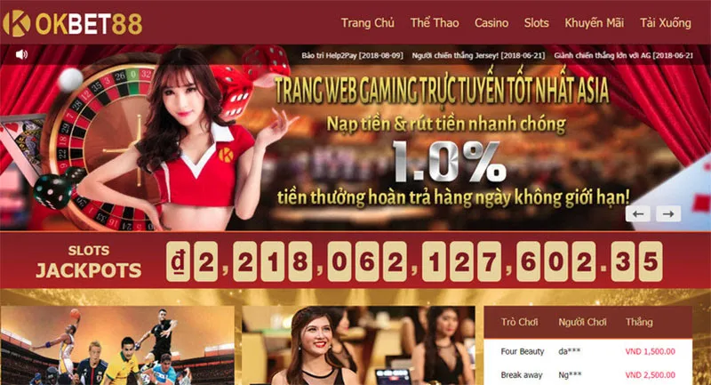 Giao diện đẹp mắt tại nhà cái cá cược OKBET88