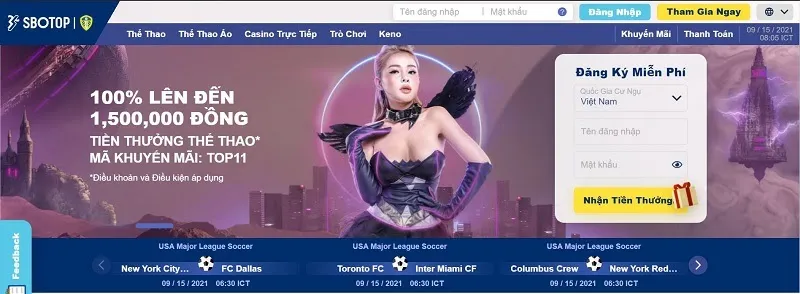 Sbotop có giao diện đẹp mắt, ấn tượng