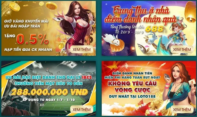 Các khuyến mãi Loto188 đặc sắc khác