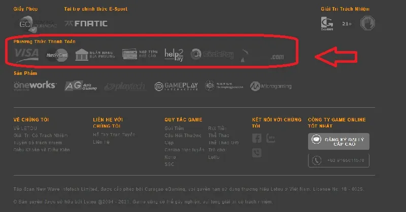 Hỗ trợ qua đa hình thức nạp, rút tại nhà cái uy tín Letou