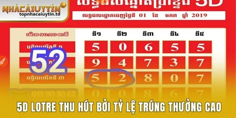 5D Lotre thu hút bởi tỷ lệ trúng thưởng cao